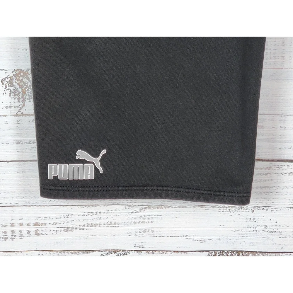 Puma Fleece Sweat Shorts Mens XL Black Athletic Elastic Draw String Pockets